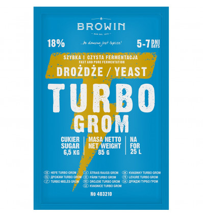 Drożdże gorzelnicze Turbo Grom 5 -7 dni 85 g BIOWIN