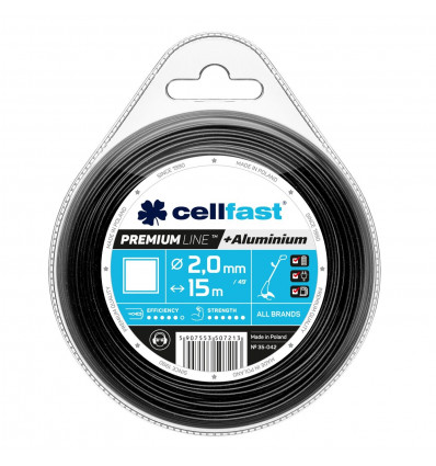Żyłka tnące do wykaszarek ręcznych kwadrat 2,0 mm Premium Line Cellfast