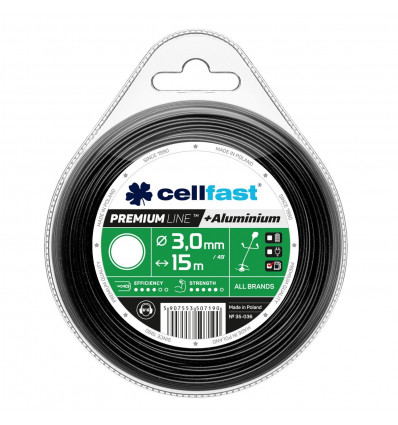 Żyłka tnące do wykaszarek ręcznych okrągła 3,0 mm Premium Line Cellfast