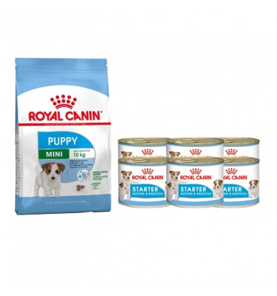 Zestaw Royal Canin Medium Puppy karma sucha 4kg + 10 puszek Starter Mousse