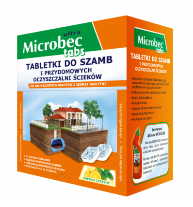 Microbec ultra tabletki do szamb i oczyszczalni cytrynowe 16 szt.