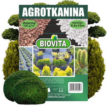 AGROTKANINA mocna czarna 100g/m2, 0,8x10m BIOVITA