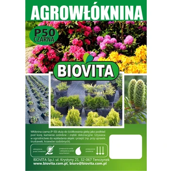 AGROWŁÓKNINA  P-50 czarna 1,6x5m BIOVITA