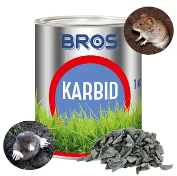 KARBID granulowany preparat na krety i nornice, gazuje korytarze 1 kg BROS