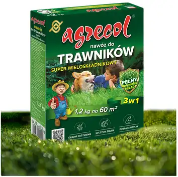 Nawóz do trawników 3w1 SUPER wieloskładnikowy 1,2 kg Agrecol