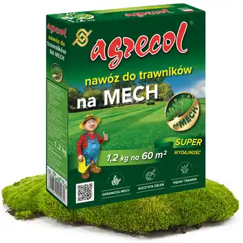 Nawóz do trawników na mech antymech granulowany, mineralny 1,2 kg Agrecol