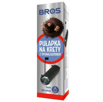 Pułapka na krety i nornice z sygnalizatorem, łapie zwierzęta NIE zabija BROS