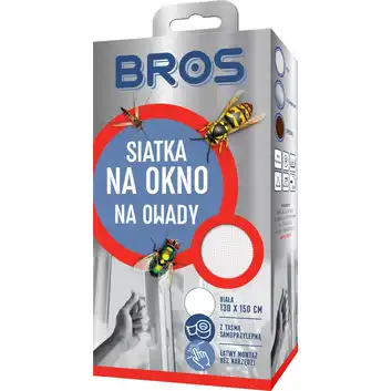 Siatka moskitiera na okno 130x150 Biała BROS