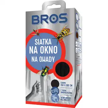 Siatka moskitiera na okno 150x180 Czarna BROS