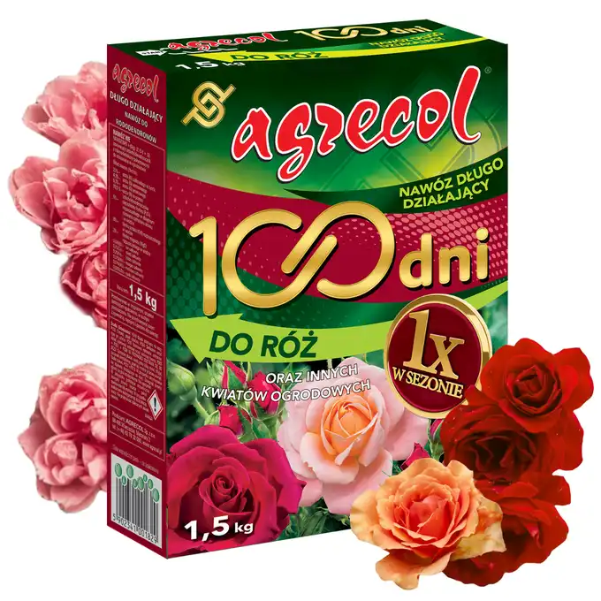 Nawóz 100 DNI do róż i innych kwiatów ogrodowych 1,5 kg Agrecol