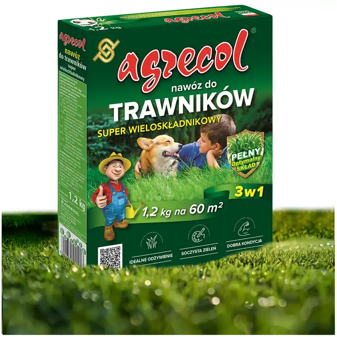 Nawóz do trawników 3w1 SUPER wieloskładnikowy 1,2 kg Agrecol