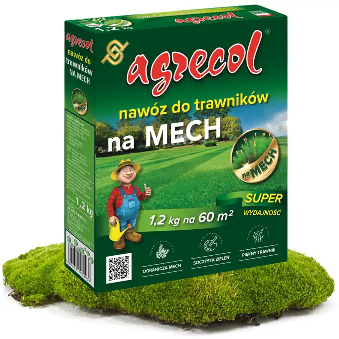Nawóz do trawników na mech antymech granulowany, mineralny 1,2 kg Agrecol