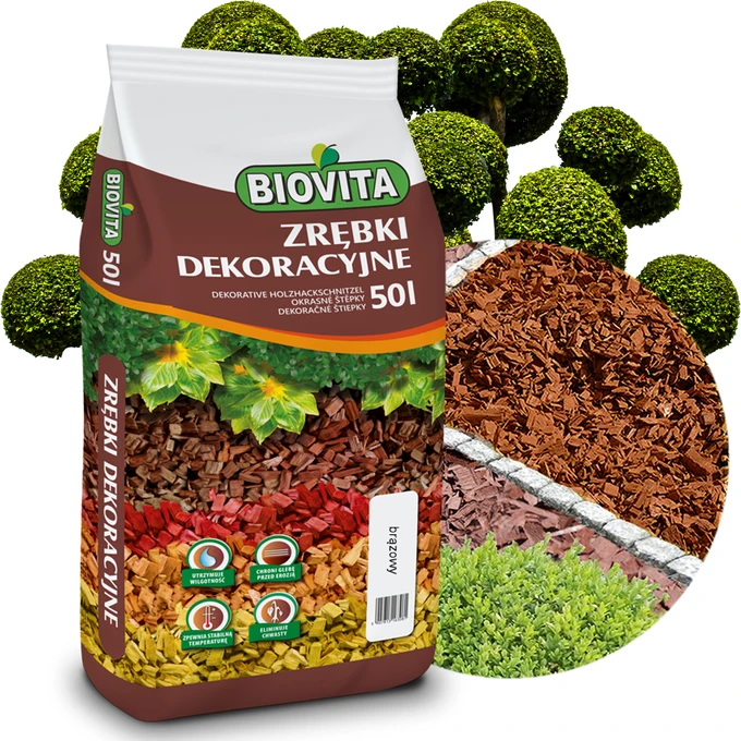 Zrębki drzewne BIOVITA 50 L kolor brązowy