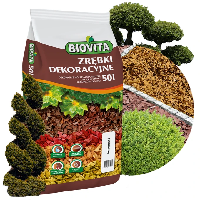 Zrębki drzewne BIOVITA 50 L kolor pomarańczowy