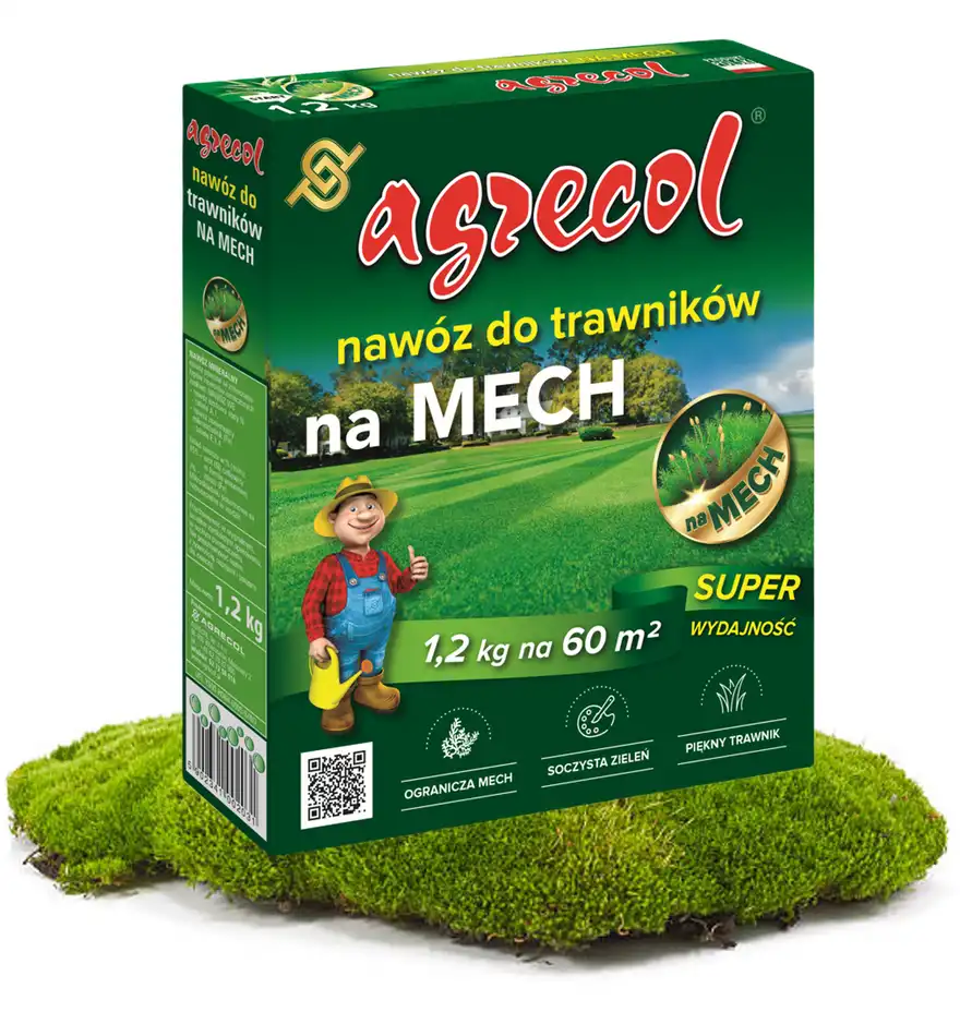 Nawóz do trawników na mech antymech granulowany, mineralny 1,2 kg Agrecol