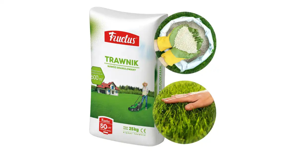 FRUCTUS WIELOSKŁADNIKOWY MINERALNY NAWÓZ DO TRAWNIKÓW DO KAŻDEGO RODZAJU TRAWY 25KG