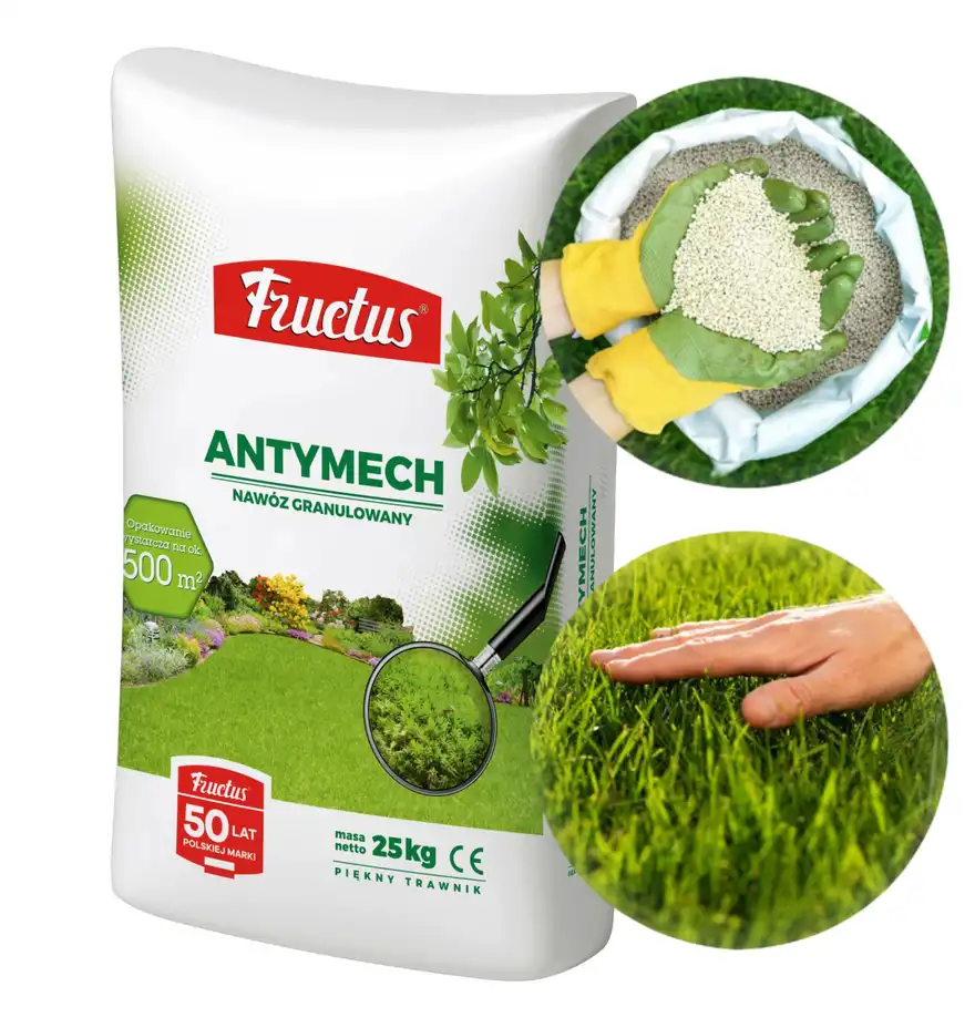 FRUCTUS  WIELOSKŁADNIKOWY Nawóz do trawy trawników ANTYMECH 25kg PRZECIWKO MCHU