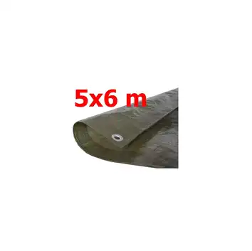 Plandeka zielona 5x6m GRUBA (130g)