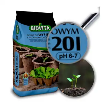 Ziemia do wysiewu nasion z włóknem kokosowym BIOVITA 20L