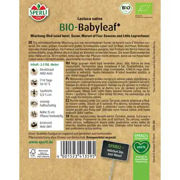 BIO mieszanka nasion na młode listki Nasiona PREMIUM Sperli