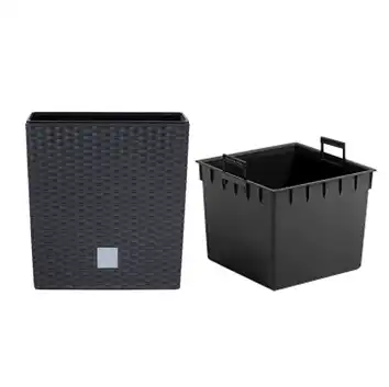 Donica Rato Low 17 cm kwadratowa 4 L z wkładem DRTS170L antracyt