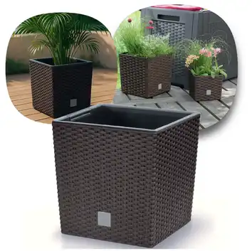 Donica Rato Low 20 cm kwadratowa 6,8 L z wkładem DRTS200L umbra