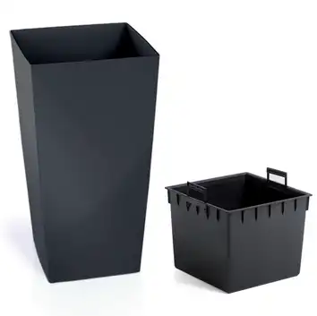 Donica URBI SQUARE DURS265 wysoka 26,6 L z wkładem 26,5x26,5x50 cm antracyt