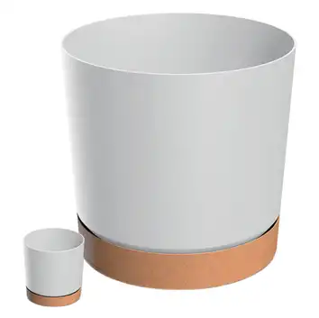 Doniczka Tubo PM 10,8 cm z podstawką DPOD110 biały 0,7 L