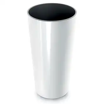Doniczka Tubus Slim Shine DTUS150S wysoka 3,3 L biały