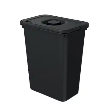 Kosz na śmieci Systema Basic Flap - czarny recykling 10l