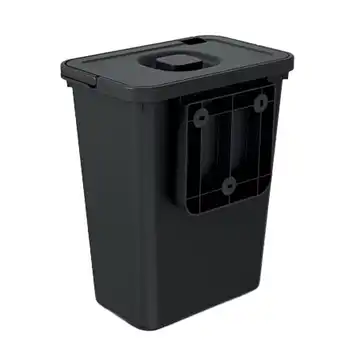 Kosz na śmieci Systema Basic Flap - czarny recykling 10l