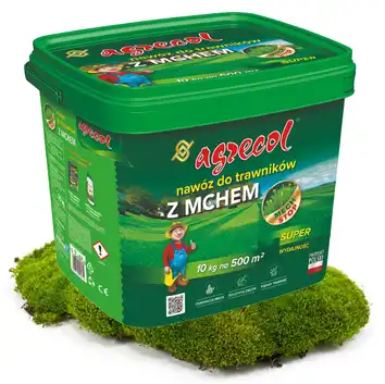 Nawóz do trawników na mech granulowany, mineralny 10 kg Agrecol