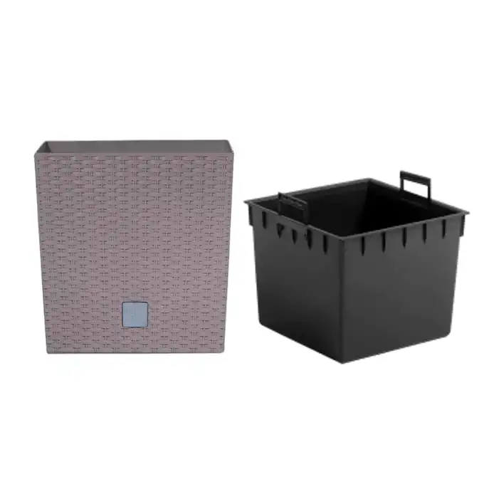 Donica Rato Low 17 cm kwadratowa 4 L z wkładem DRTS170L mocca