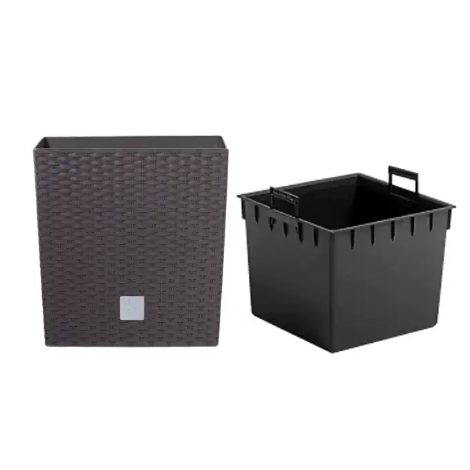 Donica Rato Low 20 cm kwadratowa 6,8 L z wkładem DRTS200L umbra