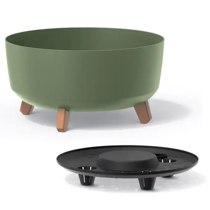 Doniczka Gracia Low 37,9 cm na nóżkach DGRL400L ziemisty zielony 14,3 L