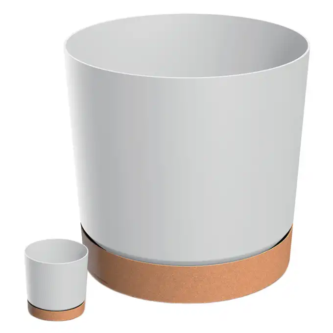 Doniczka Tubo PM 12,8 cm z podstawką DPOD130 biały 1,2 L