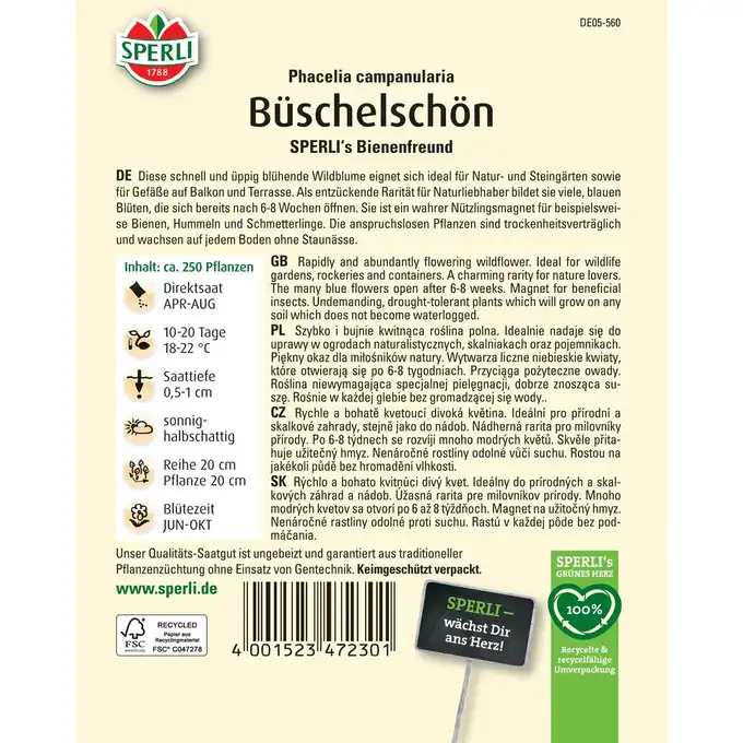 Facelia SPERLI's Bienenfreund Nasiona Premium Sperli