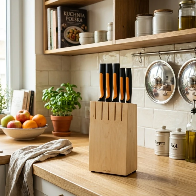 Fiskars Blok z  5 nożami FF promocyjny FIS 1062927