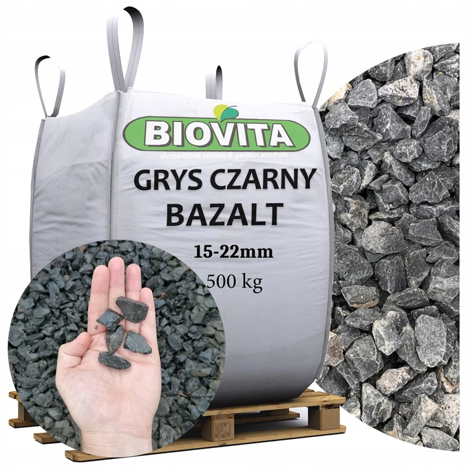 Grys czarny Bazalt 15-22 Big Bag PÓŁ TONY