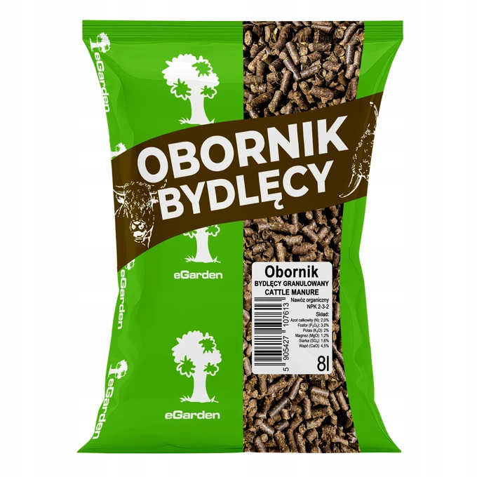 OBORNIK BYDLĘCY naturalny nawóz organiczny Granulowany 8L eGarden