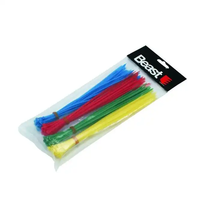 Opaski zaciskowe nylonowe kolorowe 200x2,5mm 120szt. BEAST