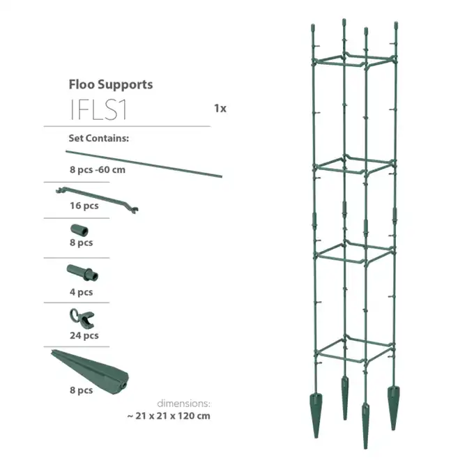Podpora do roślin Floo Supports IFLS1 21x21x120 cm zielony leśny