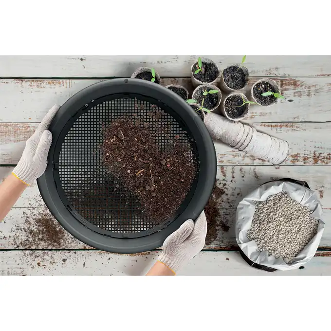 Sito ogrodowe Respana Garden Sieve ISIO370 okrągłe 37,4 cm z regulacją czarny
