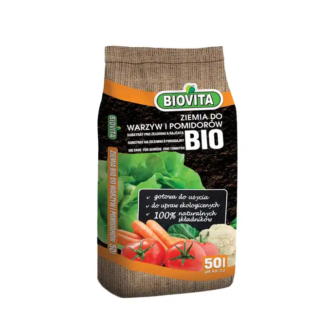 Ziemia do warzyw i pomidorów BIO Biovita 50L - paleta 48sztuk
