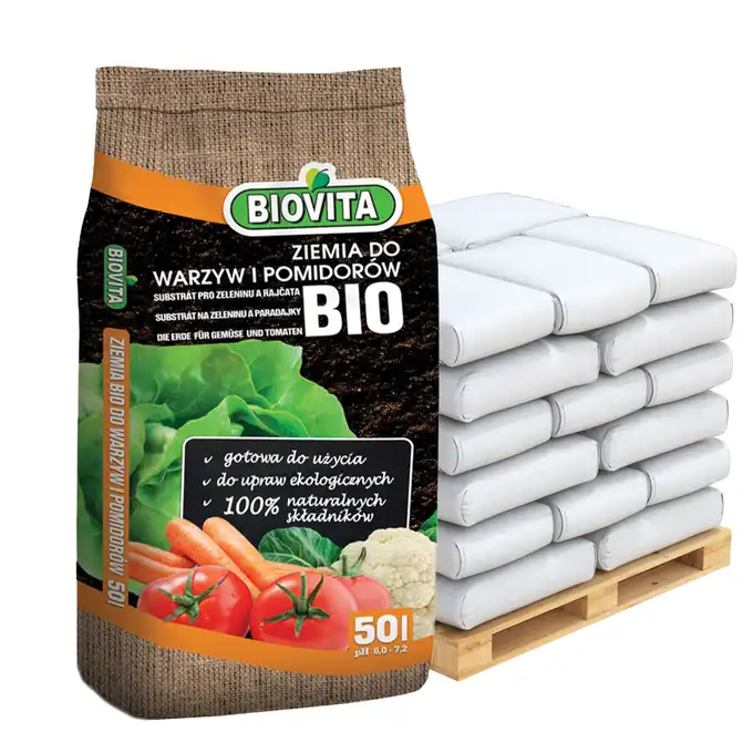 Ziemia do warzyw i pomidorów BIO Biovita 50L - paleta 48sztuk