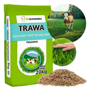 Mieszanka Traw Trawa Łąkowo-Pastwiskowa z Koniczyną 20 kg 800m2 eGarden