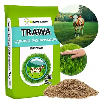 Mieszanka Traw Trawa Łąkowo-Pastwiskowa z Koniczyną 5 kg 200m2 eGarden
