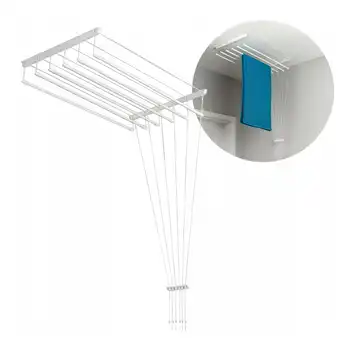 Suszarka na Pranie Ubrania Sufitowa 6 Prętów Łazienkowa Balkon 130cm eGarden