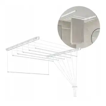 Suszarka na Pranie Ubrania Sufitowa 6 Prętów Łazienkowa Balkon 140cm eGarden