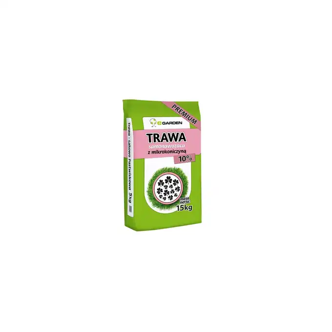 Trawa Samonawożąca 15KG Z MIKROKONICZYNĄ Premium 10% Koniczyna 600m2 eGarden